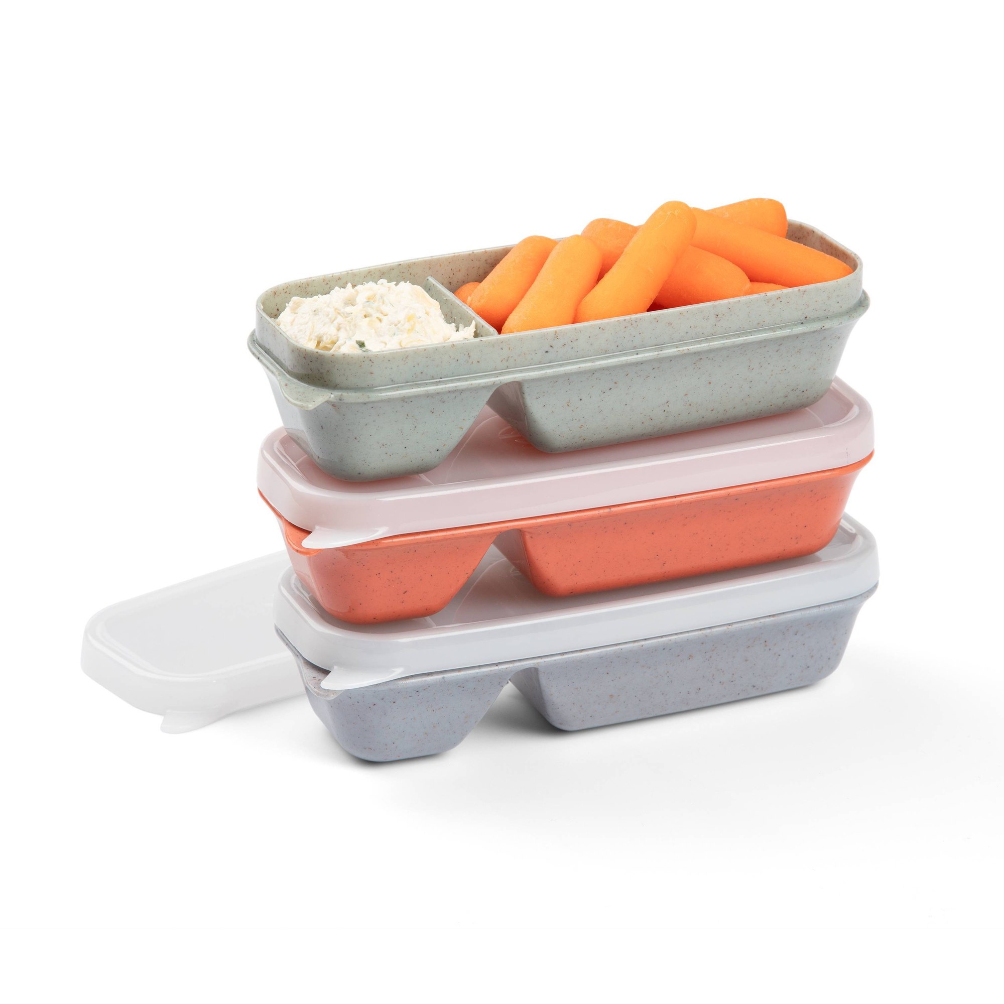 Snack Container Travel - ภาชนะเก็บอาหารว่างและซอสแบบกันรั่วพร้อมฝาปิดแน่นหนา สำหรับเตรียมอาหาร อาหารกลางวัน และการเดินทาง เพื่อรักษาความสดใหม่