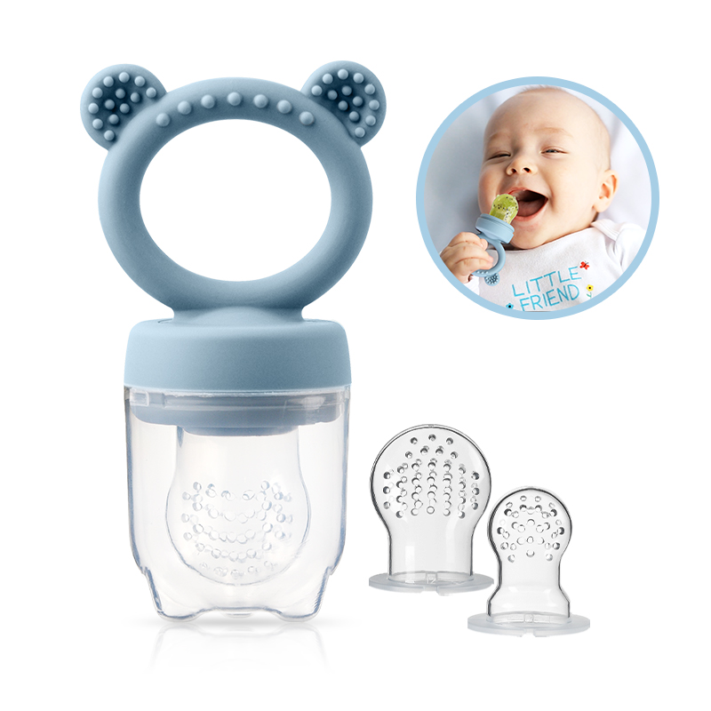 Baby Food Diet - จุกนมซิลิโคนรูปหมีสำหรับป้อนผลไม้สด - ให้อาหารอย่างสนุกสนานและดีต่อสุขภาพสำหรับเด็กทารก