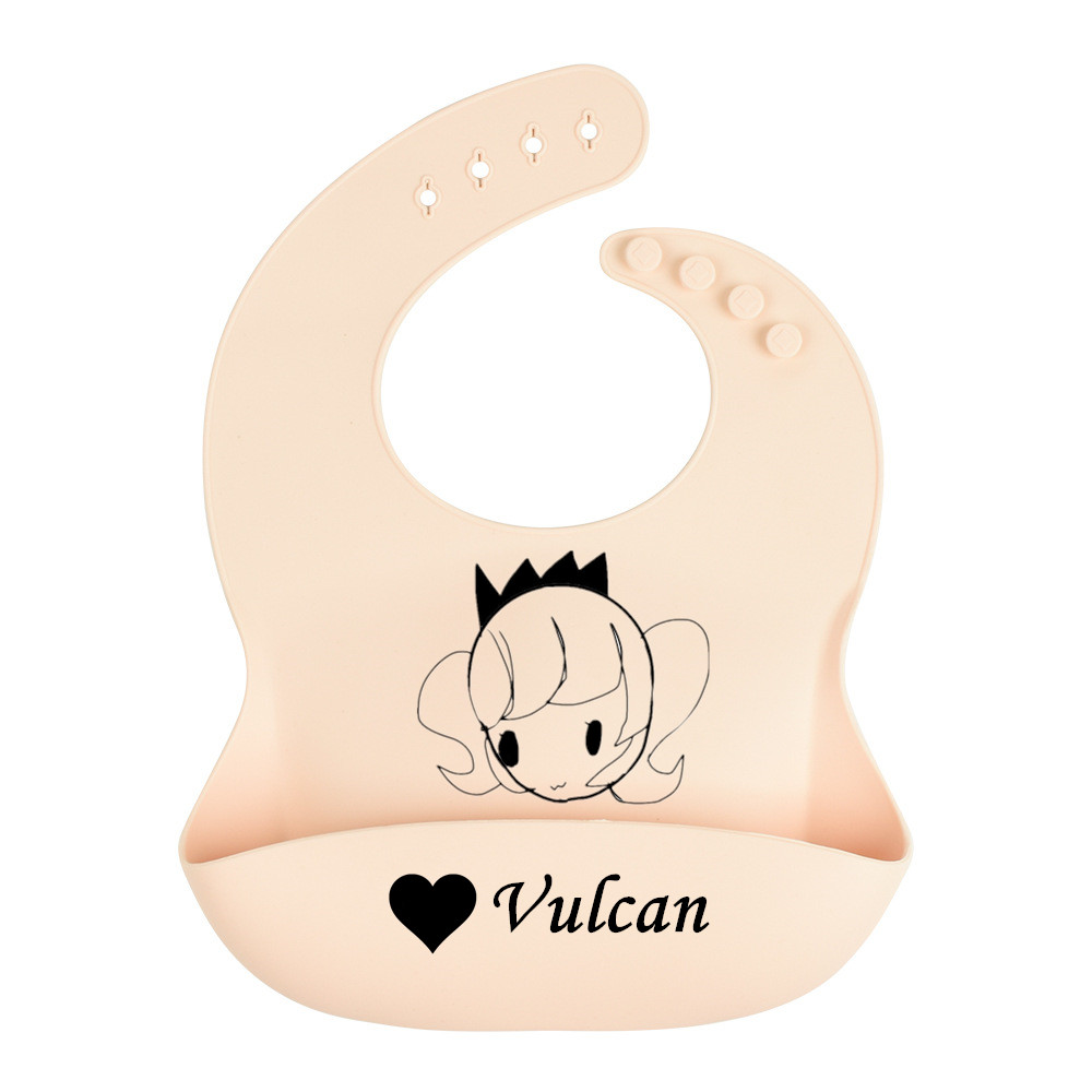 Baby Food Name - ส่วนบุคคลๆชื่อเด็กซิลิโคนเด็ก Bibs - Soft ซิลิโคนอาหาร Catcher