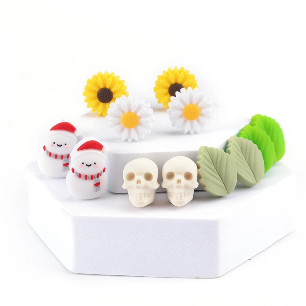 Baby Food Name - สร้อยข้อมือ LOFCA 10Pcs Leaf ลูกปัดซิลิโคนโดนัท BPA