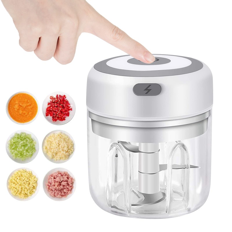 Baby Food Vegetables - เครื่องบดกระเทียมไฟฟ้า 250 มล. เครื่องบดเนื้ออเนกประสงค์ในครัวเรือน เครื่องผสมแบบพกพาไร้สาย สำหรับทำอาหารเด็ก