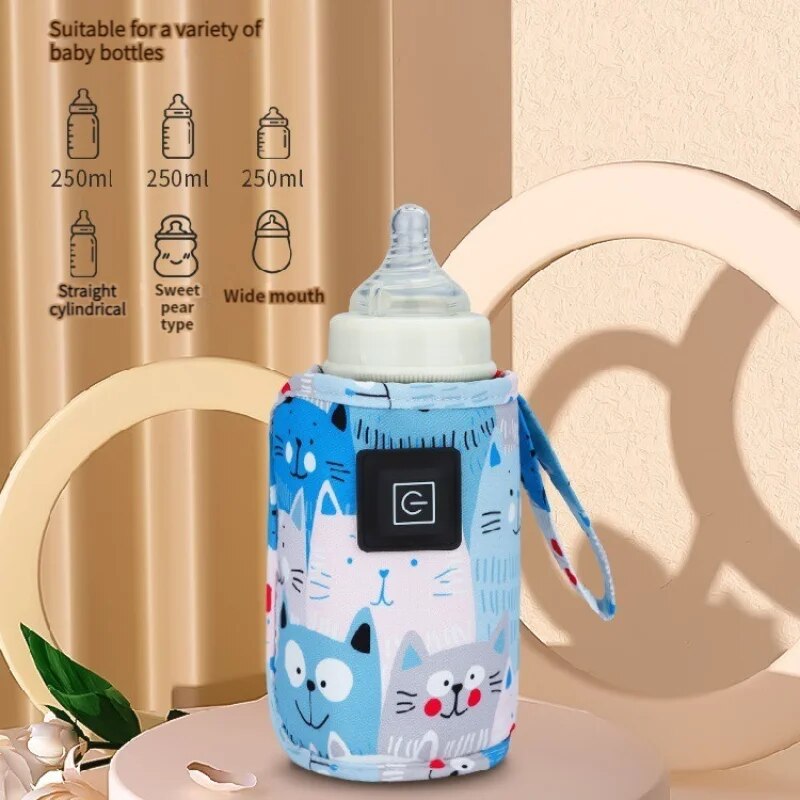 Baby Food Warmer - 1ชิ้นนมร้อน USB อุณหภูมิคงที่ใช้ในครัวเรือนสามเกียร์ปรับกลางแจ้งแบบพกพาขวดสากลแขนอุ่น