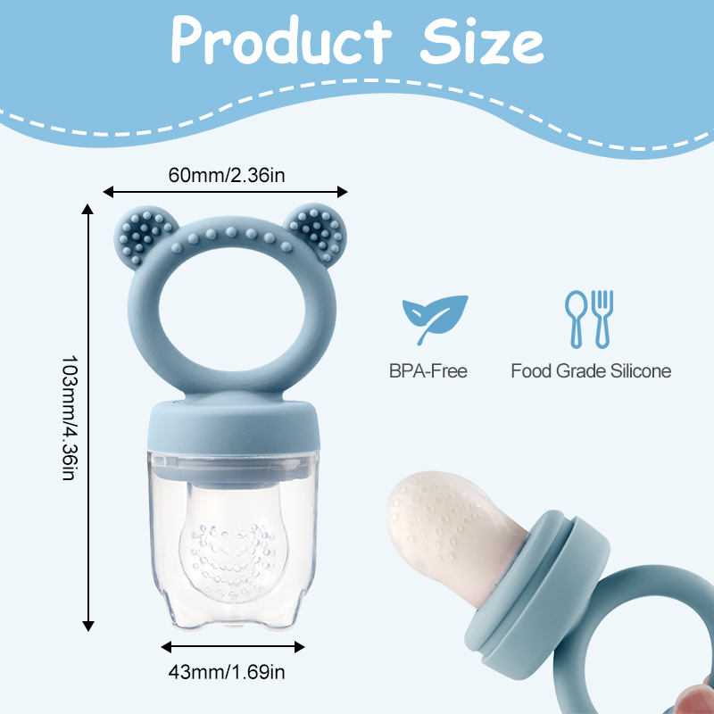 จุกนมซิลิโคนรูปหมีสำหรับป้อนผล - Baby Food Diet บทวิจารณ์และราคา