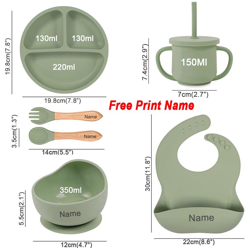 ชุดจานชามซิลิโคนสำหรับเด็กชุดถ - Baby Food Name บทวิจารณ์และราคา
