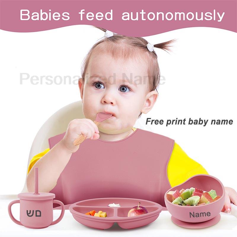 ชุดจานชามซิลิโคนสำหรับเด็กชุดถ - Baby Food Name บทวิจารณ์และราคา