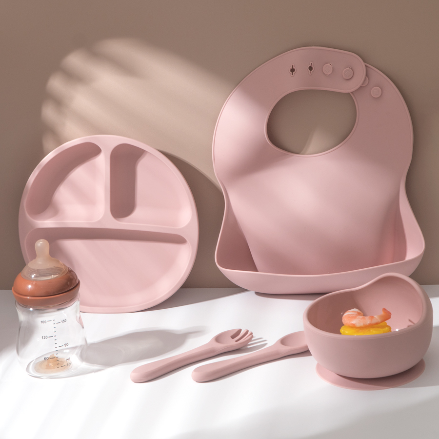 5 ชิ้นเด็กซิลิโคนชุดให้อาหารรอ - Baby Food Universe บทวิจารณ์และราคา