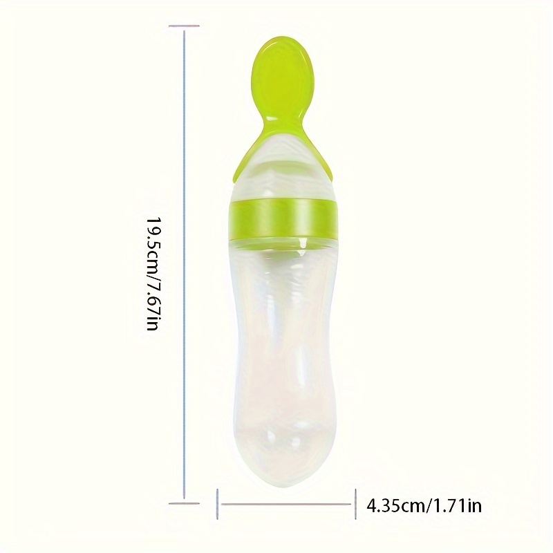 ขวดนมซิลิโคนพร้อมช้อนสำหรับเด็ - Baby Food Diet บทวิจารณ์และราคา