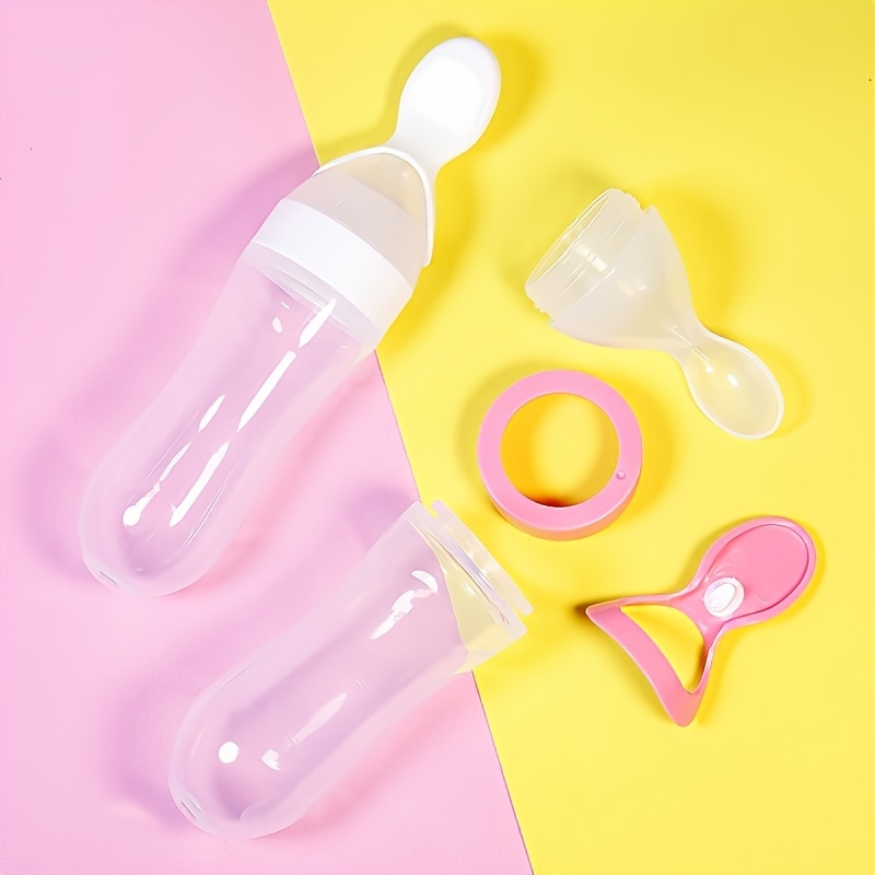 ขวดนมซิลิโคนพร้อมช้อนสำหรับเด็ - Baby Food Diet บทวิจารณ์และราคา