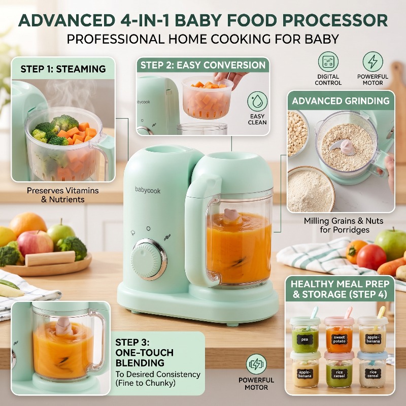 เครื่องบดอาหารเด็กอเนกประสงค์ค - Baby Food Grinder Machine บทวิจารณ์และราคา