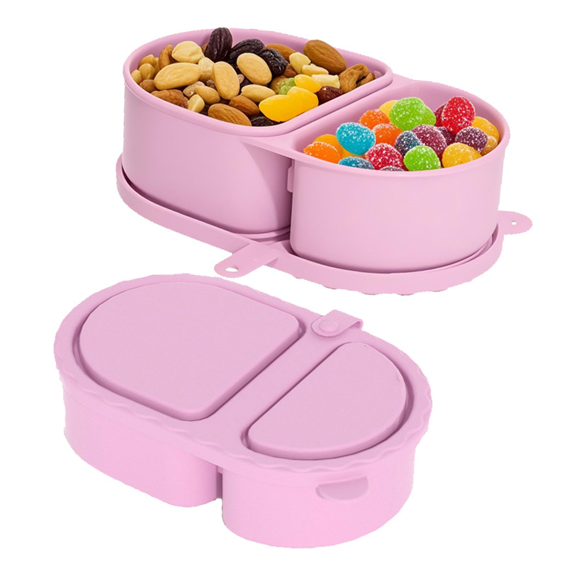 กล่องซอสซิลิโคนพับได้ 2 ช่อง พ - Snack Container Travel บทวิจารณ์และราคา