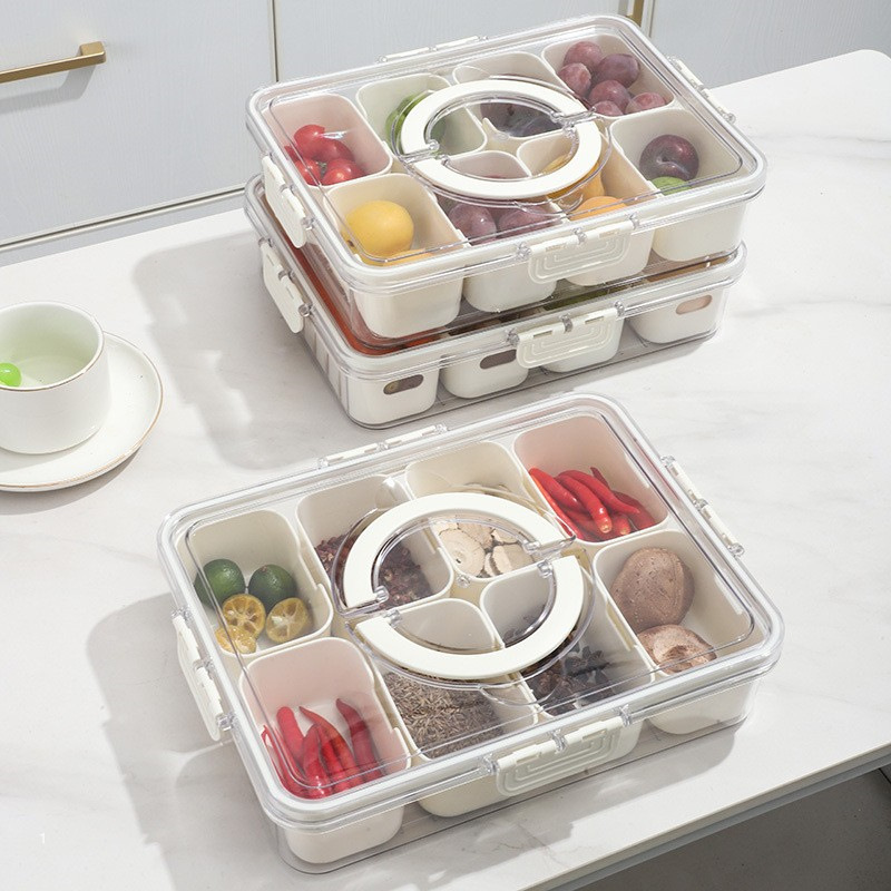 กล่องใส่ขนมแบบใส 8/4 ช่อง พร้อ - Snack Container Travel บทวิจารณ์และราคา